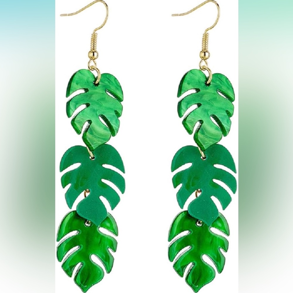 Palm leaf earrings